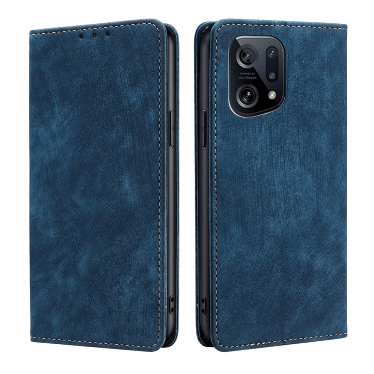 Custodia per telefono in pelle magnetica con spazzola antifurto RFID, For OPPO A36 4G/A76 4G Global, For OPPO Find X2, For OPPO Find X5, For OPPO K10 Pro 5G