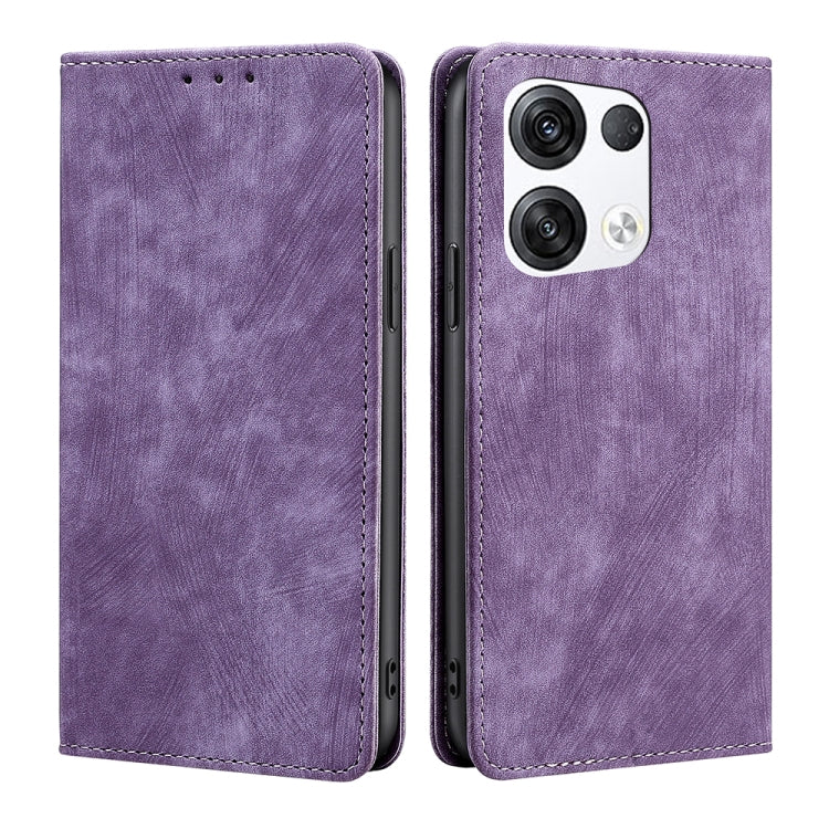 Custodia per telefono in pelle magnetica con spazzola antifurto RFID, For OPPO Reno6 Pro, For OPPO Reno8 5G, For OPPO Reno8 Pro+ 5G, For Realme 9 Pro/V25/Q5 5G