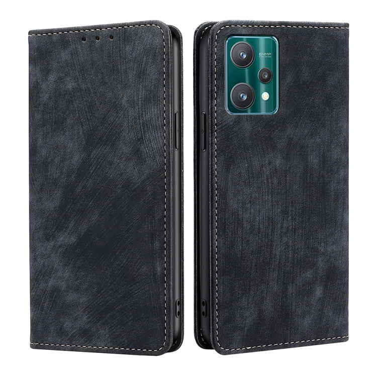 Custodia per telefono in pelle magnetica con spazzola antifurto RFID, For OPPO Reno6 Pro, For OPPO Reno8 5G, For OPPO Reno8 Pro+ 5G, For Realme 9 Pro/V25/Q5 5G