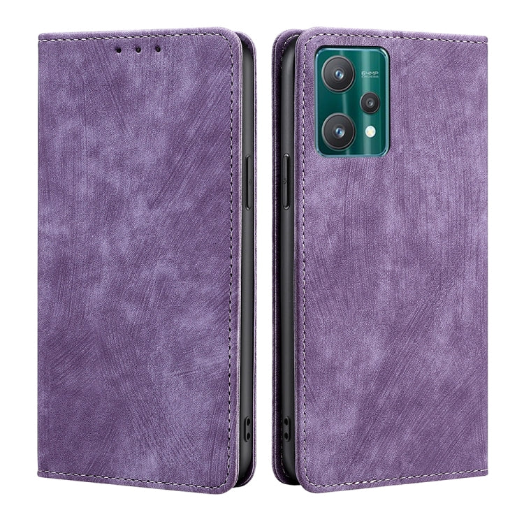 Custodia per telefono in pelle magnetica con spazzola antifurto RFID, For OPPO Reno6 Pro, For OPPO Reno8 5G, For OPPO Reno8 Pro+ 5G, For Realme 9 Pro/V25/Q5 5G