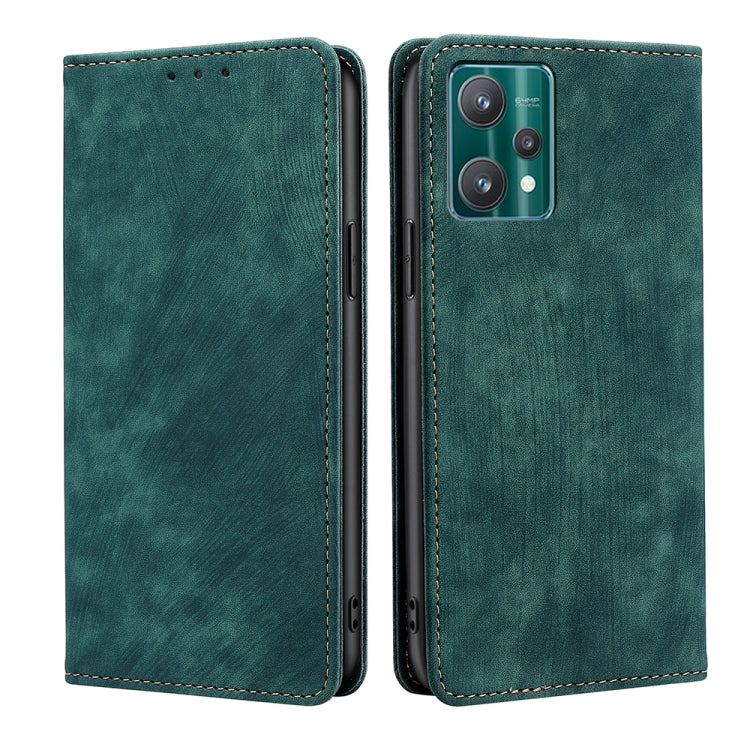 Custodia per telefono in pelle magnetica con spazzola antifurto RFID, For OPPO Reno6 Pro, For OPPO Reno8 5G, For OPPO Reno8 Pro+ 5G, For Realme 9 Pro/V25/Q5 5G