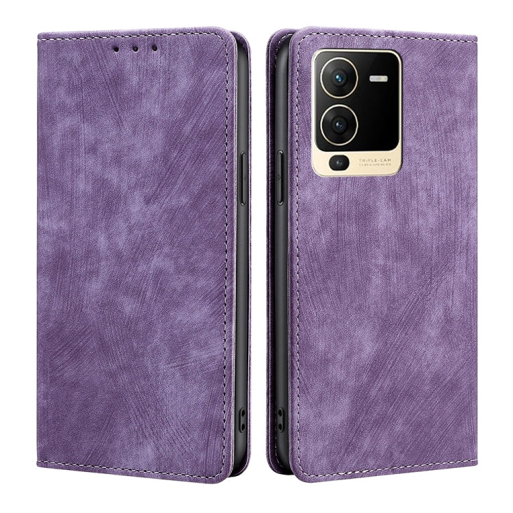 Custodia per telefono in pelle magnetica con spazzola antifurto RFID, For Realme Narzo 50A, For vivo S15 5G, For vivo S15E 5G/T1 Snapdragon 778G, For vivo X60 Pro+