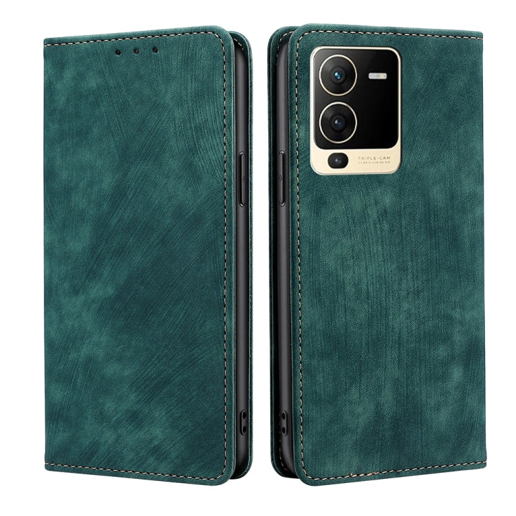 Custodia per telefono in pelle magnetica con spazzola antifurto RFID, For Realme Narzo 50A, For vivo S15 5G, For vivo S15E 5G/T1 Snapdragon 778G, For vivo X60 Pro+