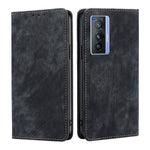 Custodia per telefono in pelle magnetica con spazzola antifurto RFID, For vivo X70, For vivo Y55S 5G, For Huawei Nova 8i, For Huawei Mate 40