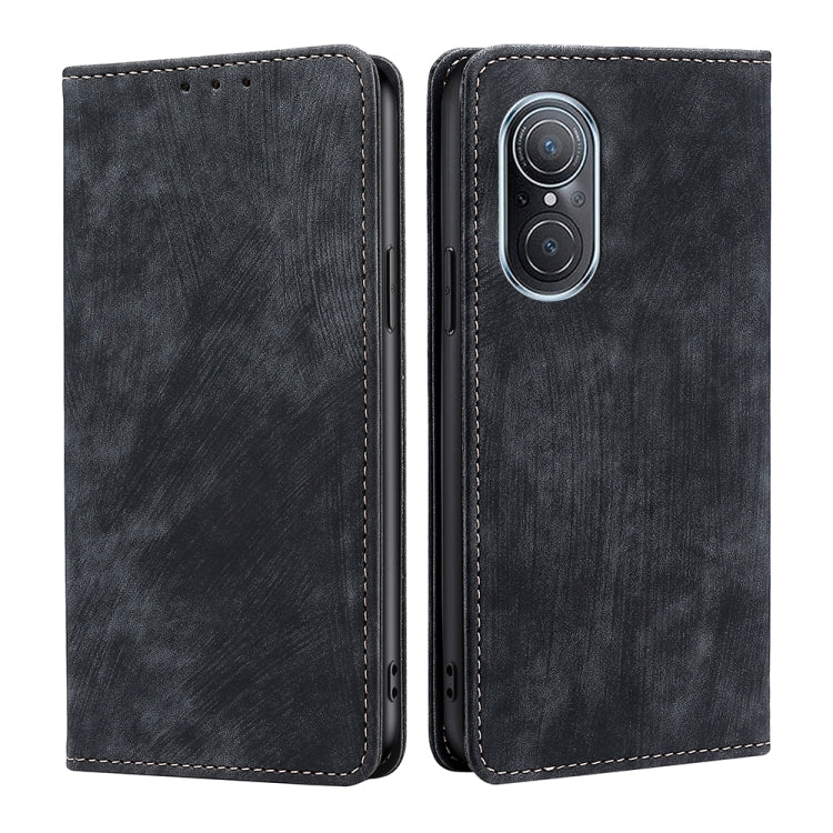 Custodia per telefono in pelle magnetica con spazzola antifurto RFID, For Huawei Nova 9 SE 4G, For Huawei Nova 10, For Huawei Nova 10 Pro, For Huawei P50