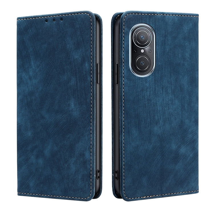 Custodia per telefono in pelle magnetica con spazzola antifurto RFID, For Huawei Nova 9 SE 4G, For Huawei Nova 10, For Huawei Nova 10 Pro, For Huawei P50