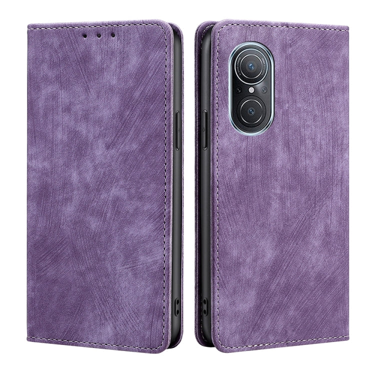 Custodia per telefono in pelle magnetica con spazzola antifurto RFID, For Huawei Nova 9 SE 4G, For Huawei Nova 10, For Huawei Nova 10 Pro, For Huawei P50