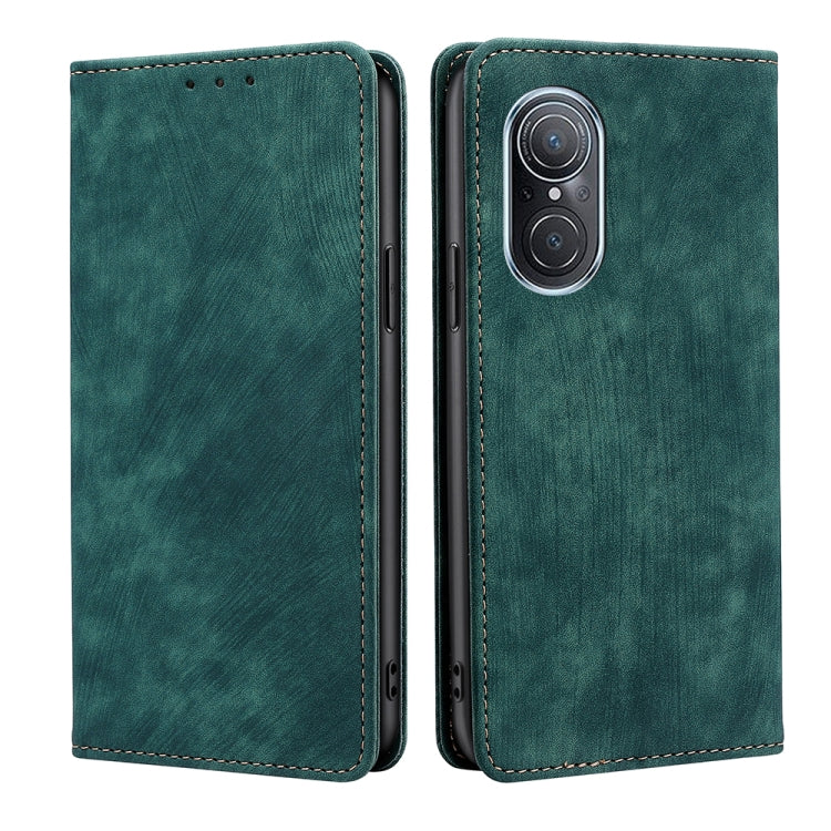 Custodia per telefono in pelle magnetica con spazzola antifurto RFID, For Huawei Nova 9 SE 4G, For Huawei Nova 10, For Huawei Nova 10 Pro, For Huawei P50