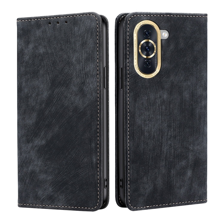 Custodia per telefono in pelle magnetica con spazzola antifurto RFID, For Huawei Nova 9 SE 4G, For Huawei Nova 10, For Huawei Nova 10 Pro, For Huawei P50