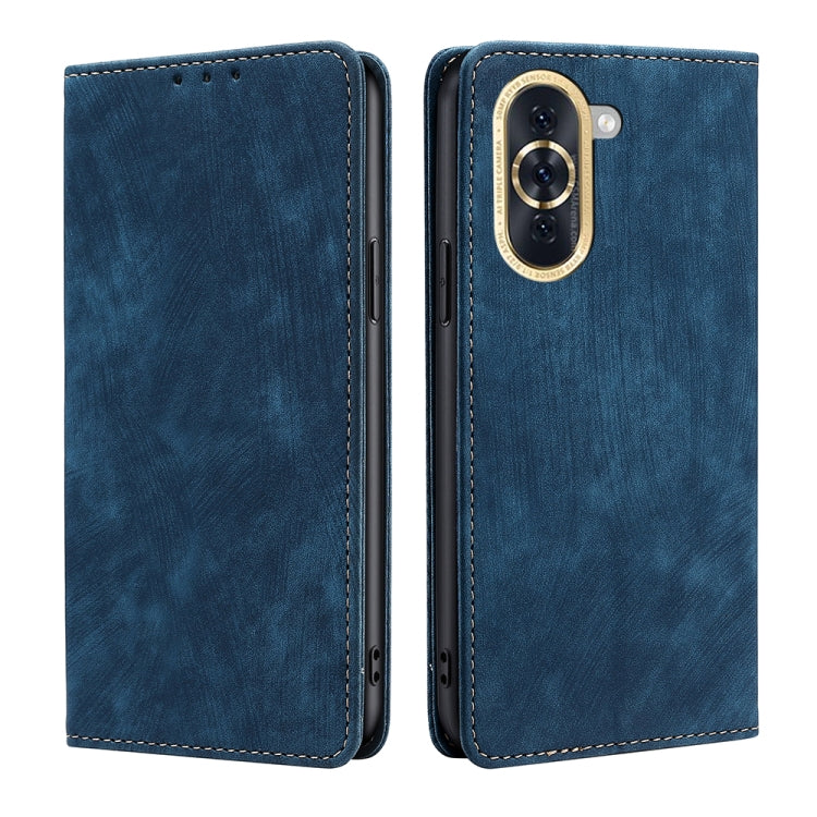 Custodia per telefono in pelle magnetica con spazzola antifurto RFID, For Huawei Nova 9 SE 4G, For Huawei Nova 10, For Huawei Nova 10 Pro, For Huawei P50