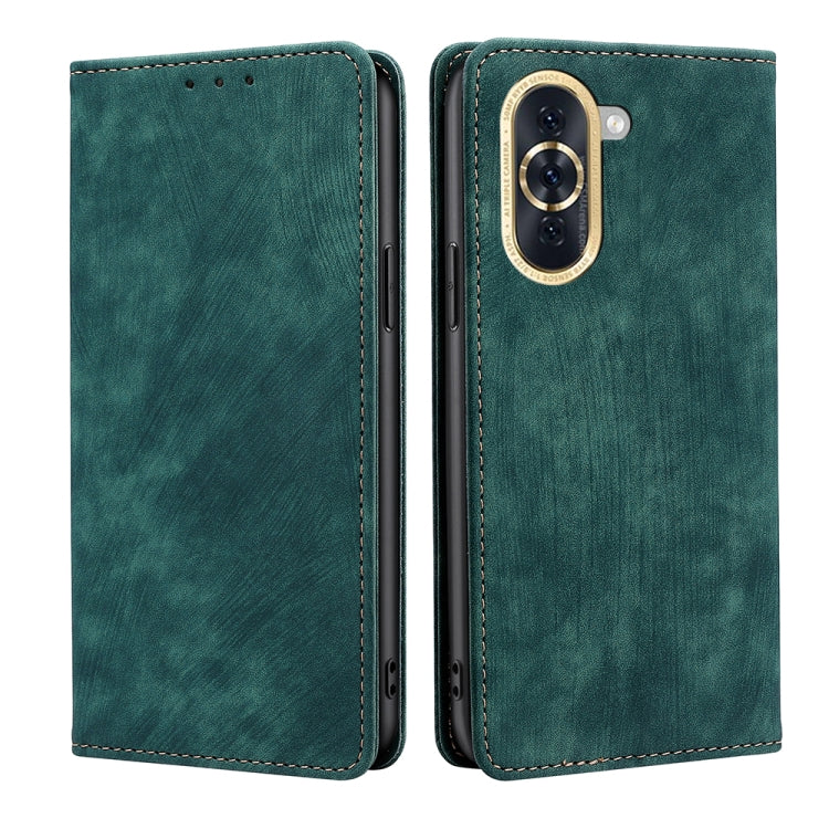Custodia per telefono in pelle magnetica con spazzola antifurto RFID, For Huawei Nova 9 SE 4G, For Huawei Nova 10, For Huawei Nova 10 Pro, For Huawei P50