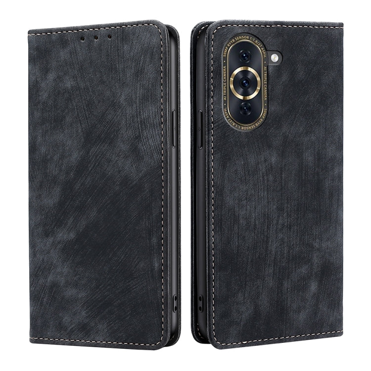 Custodia per telefono in pelle magnetica con spazzola antifurto RFID, For Huawei Nova 9 SE 4G, For Huawei Nova 10, For Huawei Nova 10 Pro, For Huawei P50