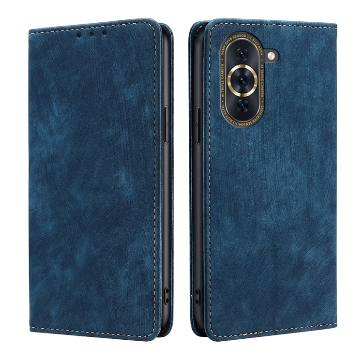 Custodia per telefono in pelle magnetica con spazzola antifurto RFID, For Huawei Nova 9 SE 4G, For Huawei Nova 10, For Huawei Nova 10 Pro, For Huawei P50