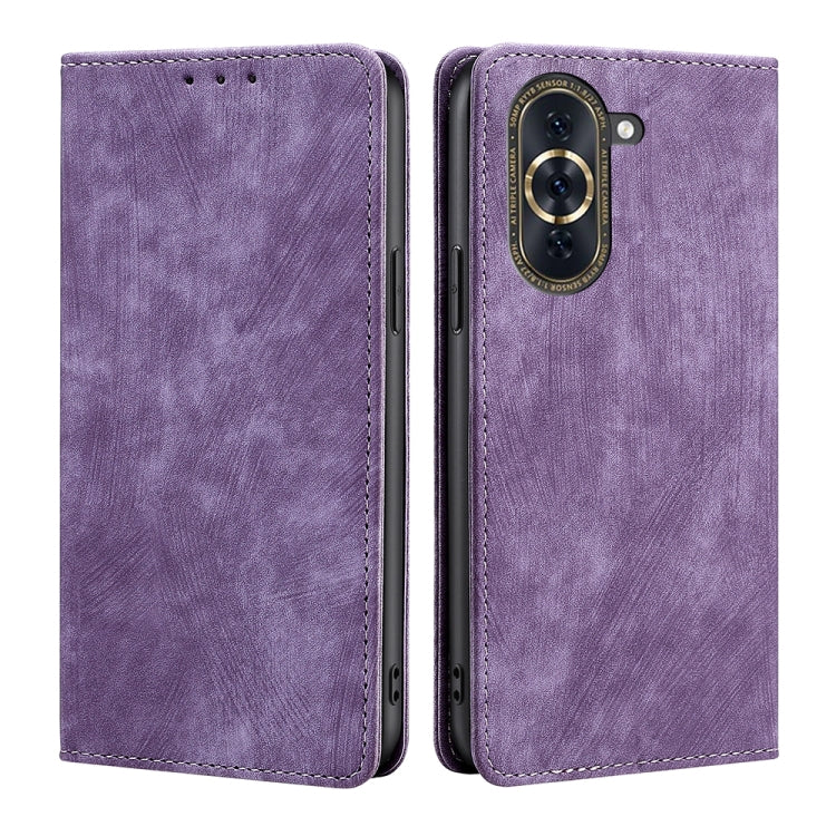 Custodia per telefono in pelle magnetica con spazzola antifurto RFID, For Huawei Nova 9 SE 4G, For Huawei Nova 10, For Huawei Nova 10 Pro, For Huawei P50