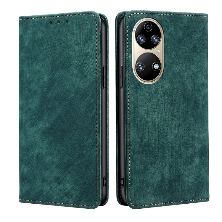 Custodia per telefono in pelle magnetica con spazzola antifurto RFID, For Huawei Nova 9 SE 4G, For Huawei Nova 10, For Huawei Nova 10 Pro, For Huawei P50