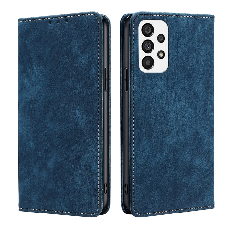Custodia per telefono in pelle magnetica con spazzola antifurto RFID, For Samsung Galaxy A73 5G, For Samsung Galaxy M53 5G, For Samsung Galaxy S21 5G, For Samsung Galaxy S21 FE 5G
