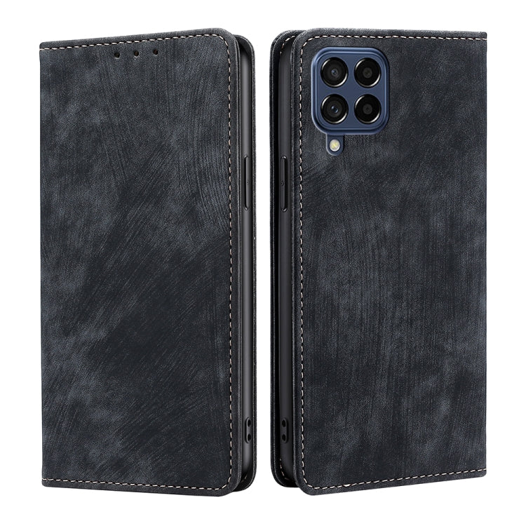 Custodia per telefono in pelle magnetica con spazzola antifurto RFID, For Samsung Galaxy A73 5G, For Samsung Galaxy M53 5G, For Samsung Galaxy S21 5G, For Samsung Galaxy S21 FE 5G