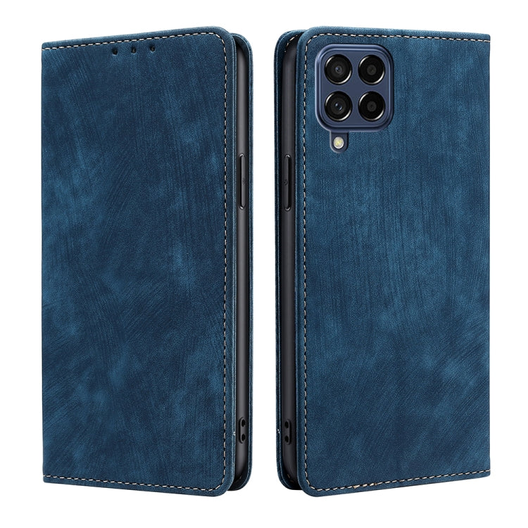 Custodia per telefono in pelle magnetica con spazzola antifurto RFID, For Samsung Galaxy A73 5G, For Samsung Galaxy M53 5G, For Samsung Galaxy S21 5G, For Samsung Galaxy S21 FE 5G
