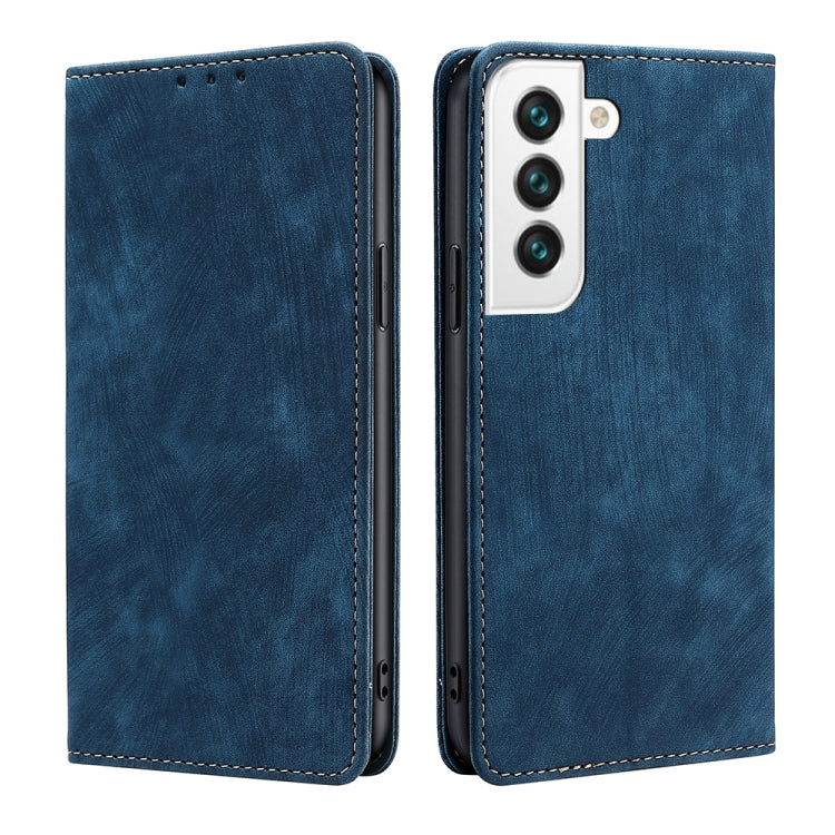 Custodia per telefono in pelle magnetica con spazzola antifurto RFID, For Samsung Galaxy A73 5G, For Samsung Galaxy M53 5G, For Samsung Galaxy S21 5G, For Samsung Galaxy S21 FE 5G