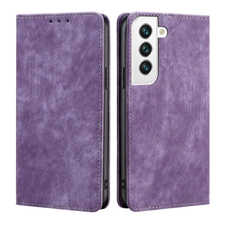 Custodia per telefono in pelle magnetica con spazzola antifurto RFID, For Samsung Galaxy S21+ 5G, For Samsung Galaxy S22 5G, For Samsung Galaxy S22+ 5G, For Sony Xperia 10 IV
