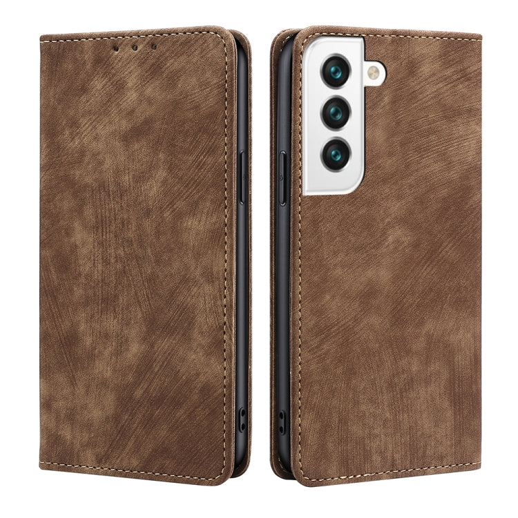 Custodia per telefono in pelle magnetica con spazzola antifurto RFID, For Samsung Galaxy S21+ 5G, For Samsung Galaxy S22 5G, For Samsung Galaxy S22+ 5G, For Sony Xperia 10 IV