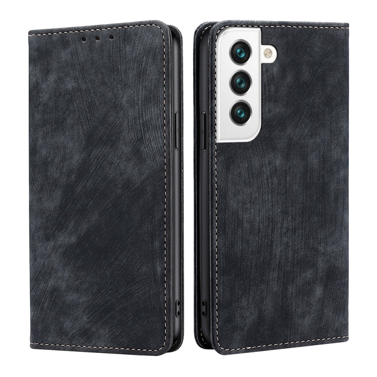Custodia per telefono in pelle magnetica con spazzola antifurto RFID, For Samsung Galaxy S21+ 5G, For Samsung Galaxy S22 5G, For Samsung Galaxy S22+ 5G, For Sony Xperia 10 IV