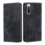 Custodia per telefono in pelle magnetica con spazzola antifurto RFID, For Samsung Galaxy S21+ 5G, For Samsung Galaxy S22 5G, For Samsung Galaxy S22+ 5G, For Sony Xperia 10 IV
