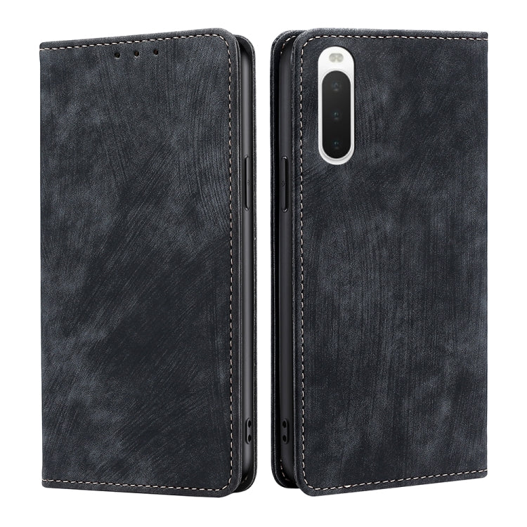 Custodia per telefono in pelle magnetica con spazzola antifurto RFID, For Samsung Galaxy S21+ 5G, For Samsung Galaxy S22 5G, For Samsung Galaxy S22+ 5G, For Sony Xperia 10 IV