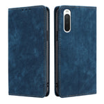 Custodia per telefono in pelle magnetica con spazzola antifurto RFID, For Samsung Galaxy S21+ 5G, For Samsung Galaxy S22 5G, For Samsung Galaxy S22+ 5G, For Sony Xperia 10 IV