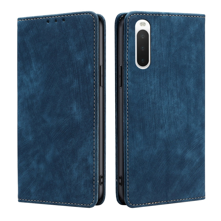 Custodia per telefono in pelle magnetica con spazzola antifurto RFID, For Samsung Galaxy S21+ 5G, For Samsung Galaxy S22 5G, For Samsung Galaxy S22+ 5G, For Sony Xperia 10 IV
