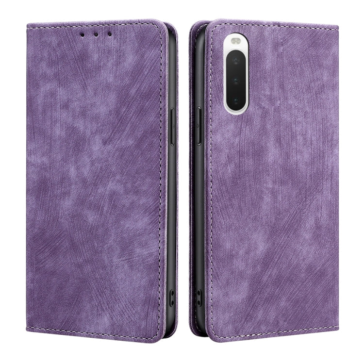 Custodia per telefono in pelle magnetica con spazzola antifurto RFID, For Samsung Galaxy S21+ 5G, For Samsung Galaxy S22 5G, For Samsung Galaxy S22+ 5G, For Sony Xperia 10 IV