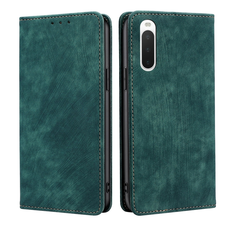 Custodia per telefono in pelle magnetica con spazzola antifurto RFID, For Samsung Galaxy S21+ 5G, For Samsung Galaxy S22 5G, For Samsung Galaxy S22+ 5G, For Sony Xperia 10 IV