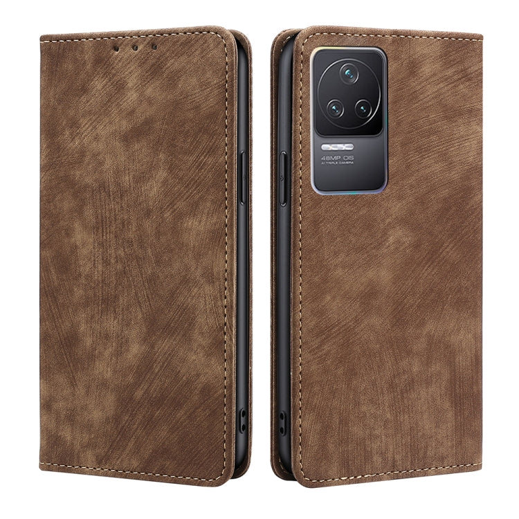 Custodia per telefono in pelle magnetica con spazzola antifurto RFID, For Xiaomi Redmi K50/K50 Pro, For Xiaomi Redmi Note 11 5G/Poco M4 Pro 5G, For Xiaomi Redmi Note 10 JE  Japan, For Xiaomi 12