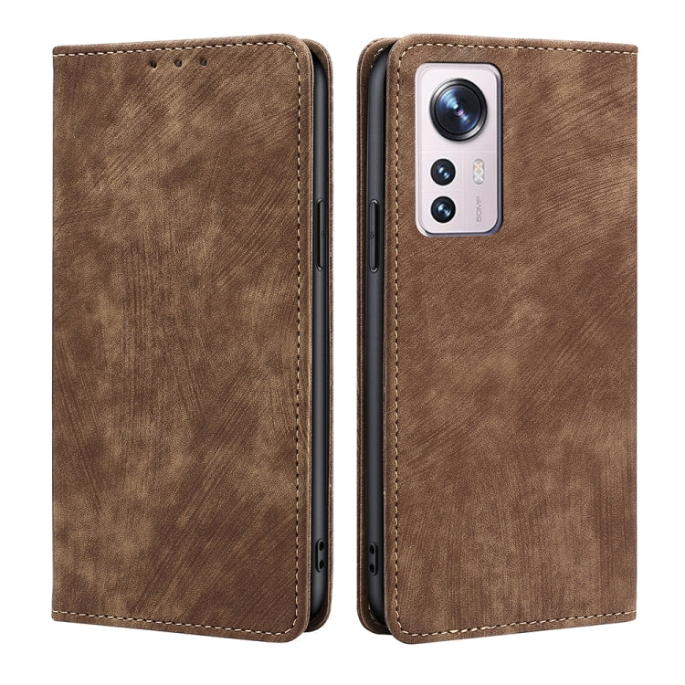 Custodia per telefono in pelle magnetica con spazzola antifurto RFID, For Xiaomi Redmi K50/K50 Pro, For Xiaomi Redmi Note 11 5G/Poco M4 Pro 5G, For Xiaomi Redmi Note 10 JE  Japan, For Xiaomi 12