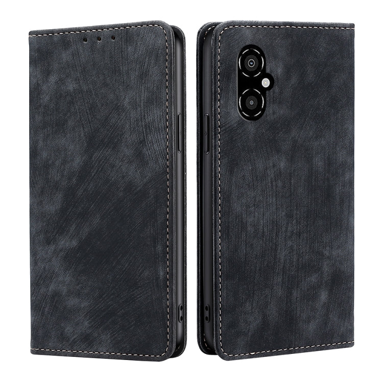 Custodia per telefono in pelle magnetica con spazzola antifurto RFID, For Xiaomi 12S Ultra, For Xiaomi Poco C40, For Xiaomi Poco M4 5G, For OnePlus Nord CE 2 5G