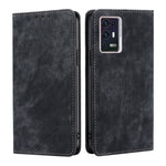 Custodia per telefono in pelle magnetica con spazzola antifurto RFID, For ZTE Axon 30 Pro