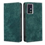 Custodia per telefono in pelle magnetica con spazzola antifurto RFID, For ZTE Axon 30 Pro