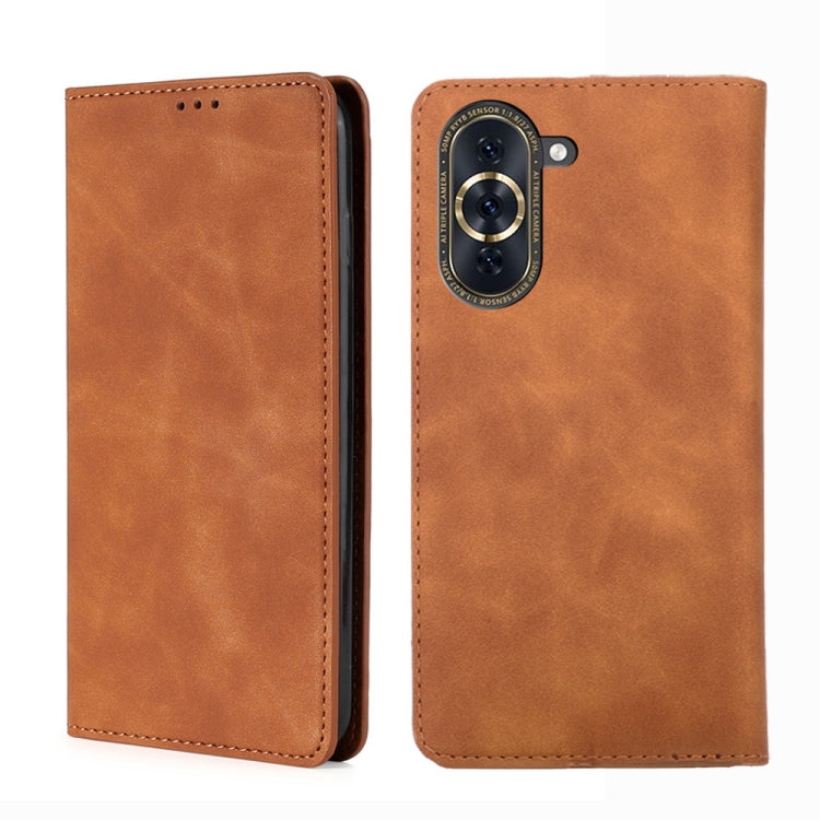Custodia per telefono in pelle con vibrazione orizzontale magnetica Skin Feel, For Huawei nova 10, For Huawei nova 10 Pro, For Huawei Enjoy 50/nova Y70 Plus/Y70 4G