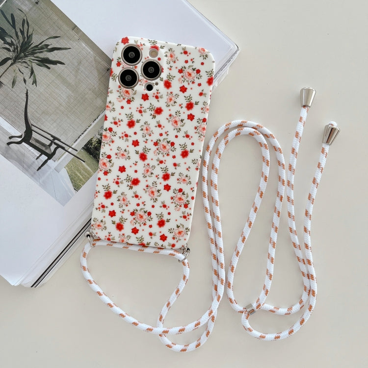 Custodia TPU floreale con cordino per iPhone 12 Pro Max