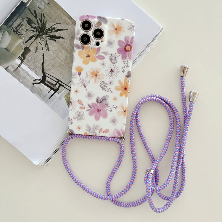 Custodia TPU floreale con cordino per iPhone 12 Pro Max
