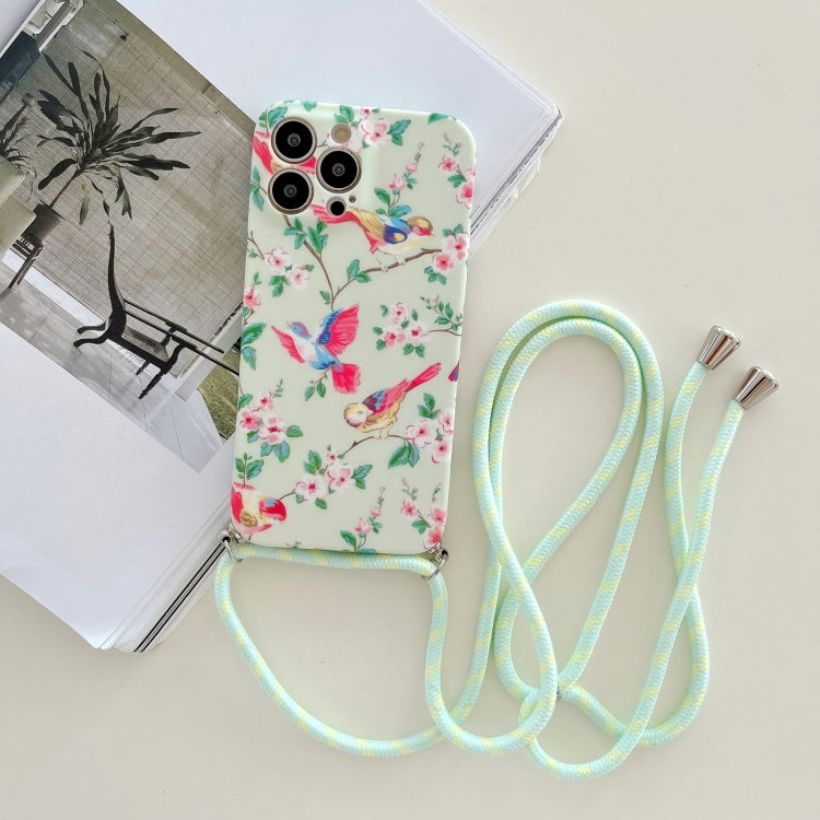 Custodia TPU floreale con cordino per iPhone 12 Pro Max