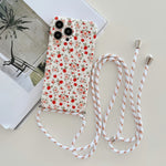 Custodia TPU floreale con cordino per iPhone 12 Pro Max