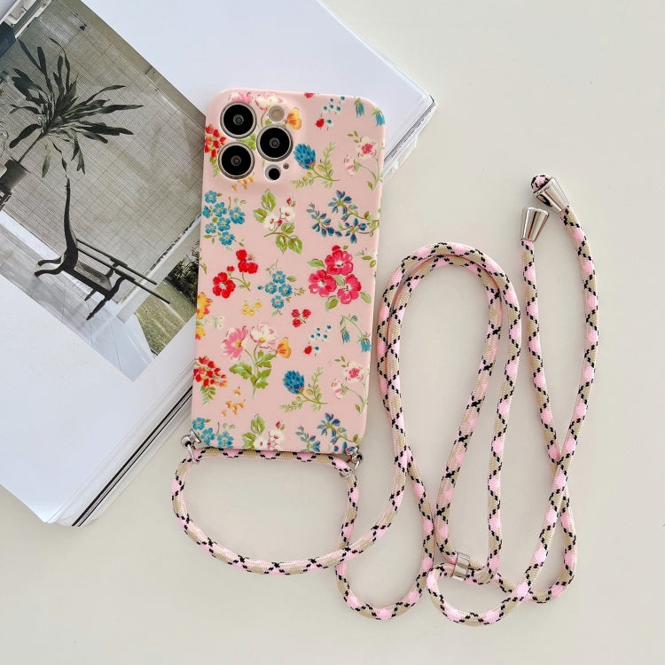 Custodia TPU floreale con cordino per iPhone 12 Pro Max