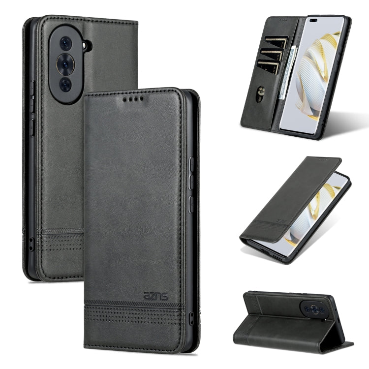 AZNS Custodia per telefono in pelle a conchiglia con struttura in vitello magnetico, For Huawei nova 10, For Huawei nova 10 Pro