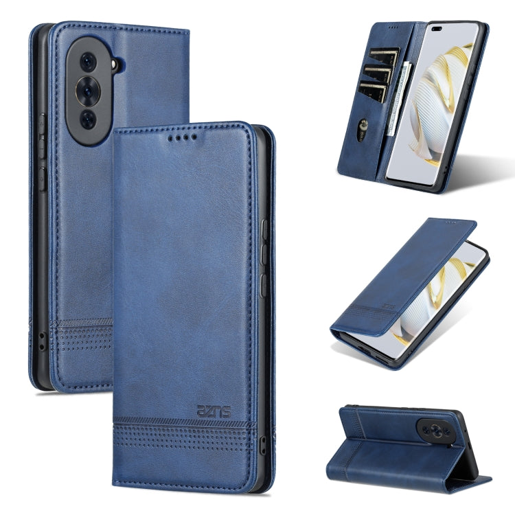 AZNS Custodia per telefono in pelle a conchiglia con struttura in vitello magnetico, For Huawei nova 10, For Huawei nova 10 Pro