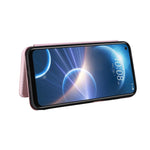 Custodia per telefono in pelle con vibrazione magnetica in fibra di carbonio, For HTC Desire 22 Pro, For Realme C30, For Nokia C21 Plus, For Xiaomi 12S Ultra