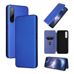 Custodia per telefono in pelle con vibrazione magnetica in fibra di carbonio, For HTC Desire 22 Pro, For Realme C30, For Nokia C21 Plus, For Xiaomi 12S Ultra