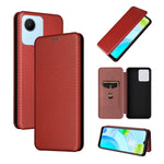 Custodia per telefono in pelle con vibrazione magnetica in fibra di carbonio, For HTC Desire 22 Pro, For Realme C30, For Nokia C21 Plus, For Xiaomi 12S Ultra