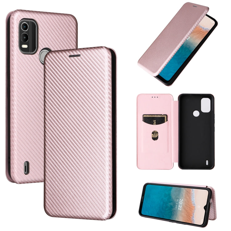 Custodia per telefono in pelle con vibrazione magnetica in fibra di carbonio, For HTC Desire 22 Pro, For Realme C30, For Nokia C21 Plus, For Xiaomi 12S Ultra