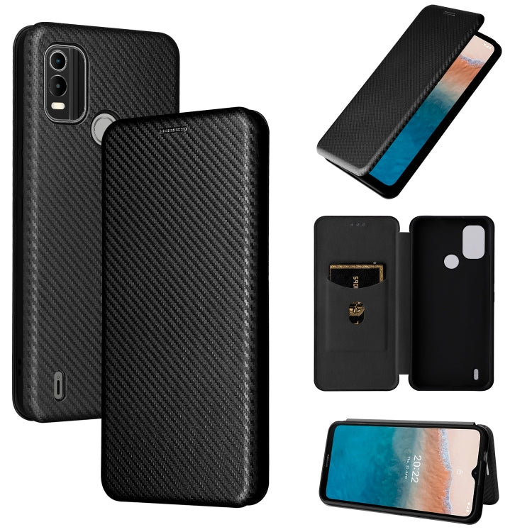Custodia per telefono in pelle con vibrazione magnetica in fibra di carbonio, For HTC Desire 22 Pro, For Realme C30, For Nokia C21 Plus, For Xiaomi 12S Ultra